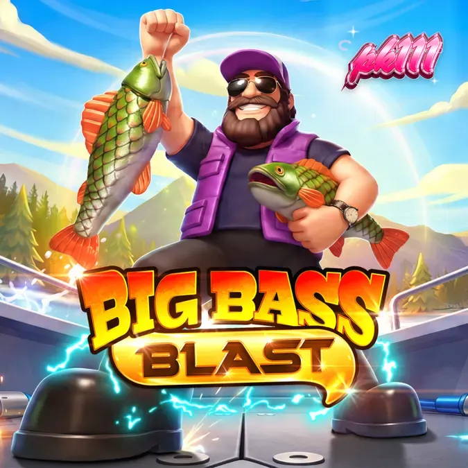 Visual permainan slot Big Bass Blast dengan tema memancing elektrik